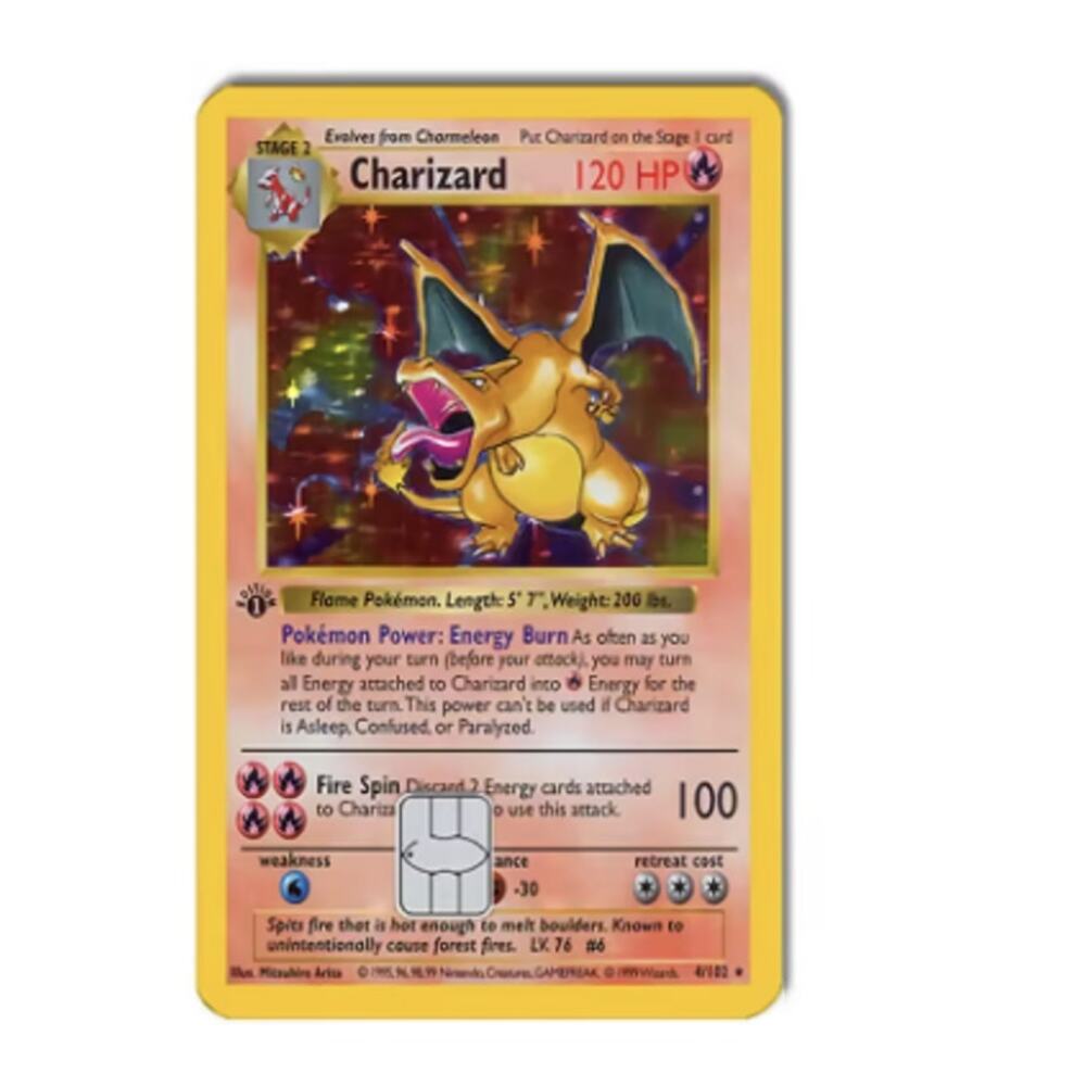 New Magic Skin Charizard Matte Credit Card Skin/Sticker, Space for Small Chip